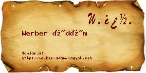 Werber Ádám névjegykártya